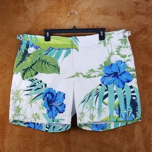 ORLEBAR BROWN Mens Swimwear Size 40 White Floral Swim Shorts BULLDOG ISLET $345